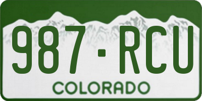 CO license plate 987RCU