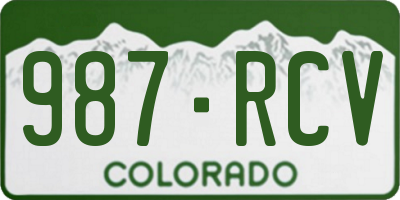 CO license plate 987RCV