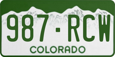 CO license plate 987RCW