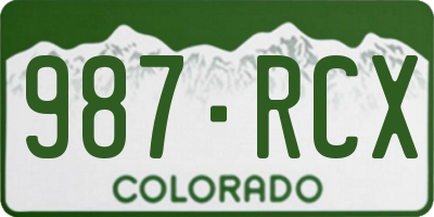 CO license plate 987RCX