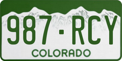 CO license plate 987RCY