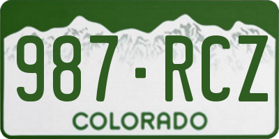 CO license plate 987RCZ
