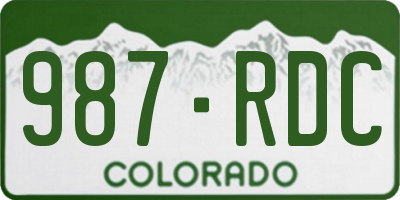 CO license plate 987RDC