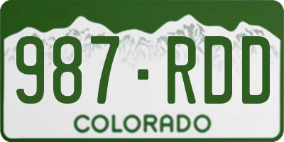 CO license plate 987RDD