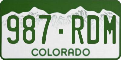 CO license plate 987RDM