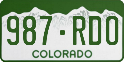 CO license plate 987RDO