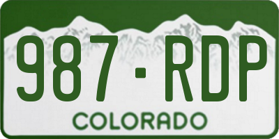 CO license plate 987RDP