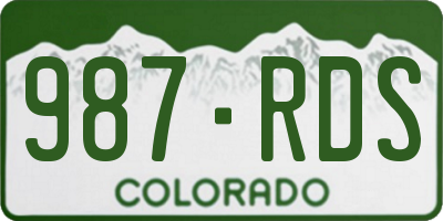 CO license plate 987RDS