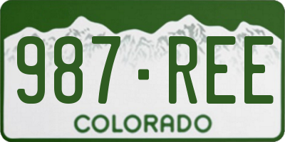 CO license plate 987REE