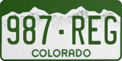 CO license plate 987REG