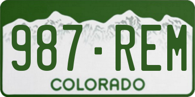 CO license plate 987REM