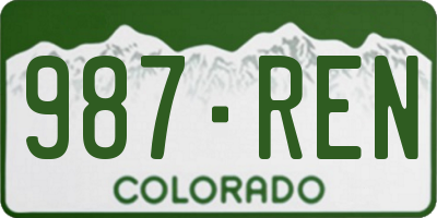 CO license plate 987REN