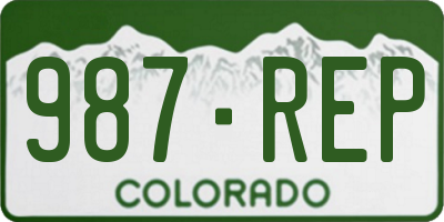 CO license plate 987REP