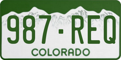 CO license plate 987REQ