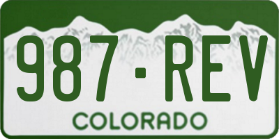 CO license plate 987REV