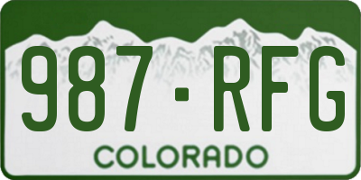 CO license plate 987RFG
