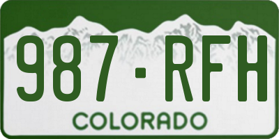 CO license plate 987RFH