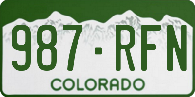 CO license plate 987RFN