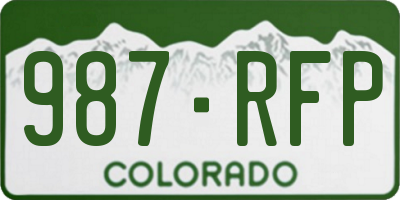 CO license plate 987RFP