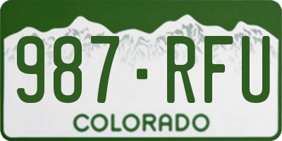 CO license plate 987RFU