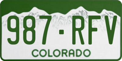 CO license plate 987RFV