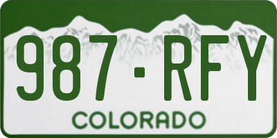 CO license plate 987RFY