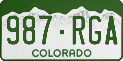 CO license plate 987RGA
