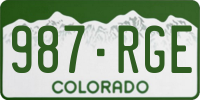 CO license plate 987RGE