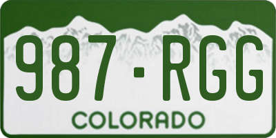 CO license plate 987RGG