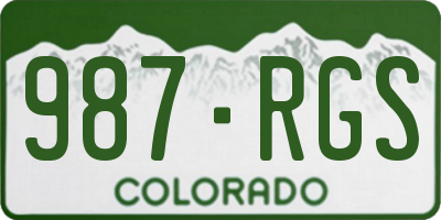 CO license plate 987RGS
