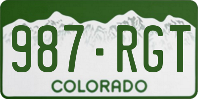 CO license plate 987RGT