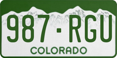 CO license plate 987RGU