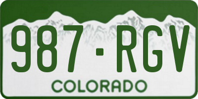 CO license plate 987RGV