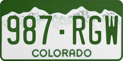 CO license plate 987RGW