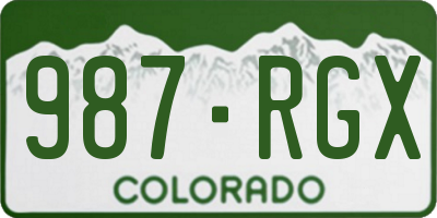 CO license plate 987RGX