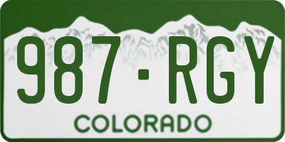 CO license plate 987RGY
