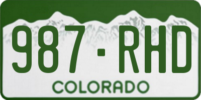 CO license plate 987RHD