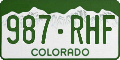 CO license plate 987RHF
