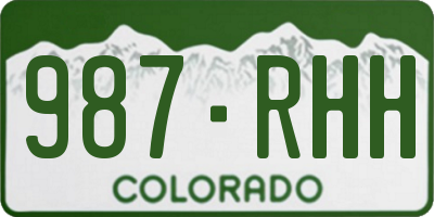 CO license plate 987RHH