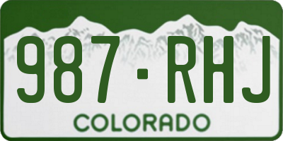 CO license plate 987RHJ