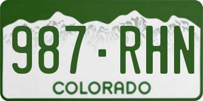 CO license plate 987RHN