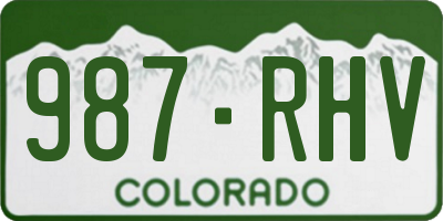 CO license plate 987RHV