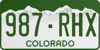 CO license plate 987RHX