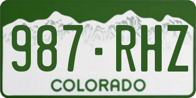 CO license plate 987RHZ