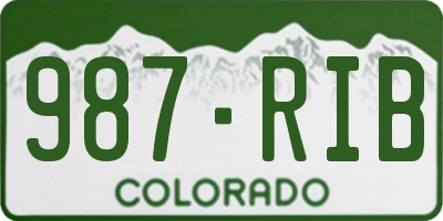 CO license plate 987RIB