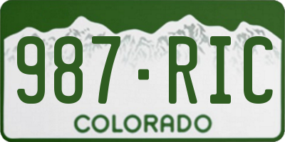 CO license plate 987RIC
