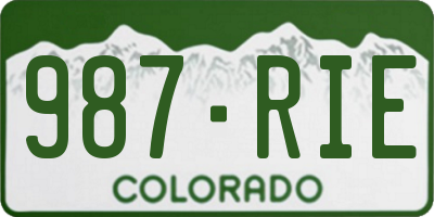 CO license plate 987RIE