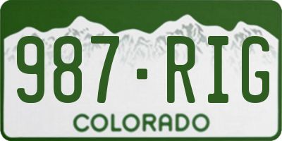 CO license plate 987RIG