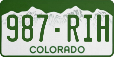 CO license plate 987RIH
