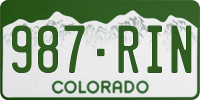 CO license plate 987RIN